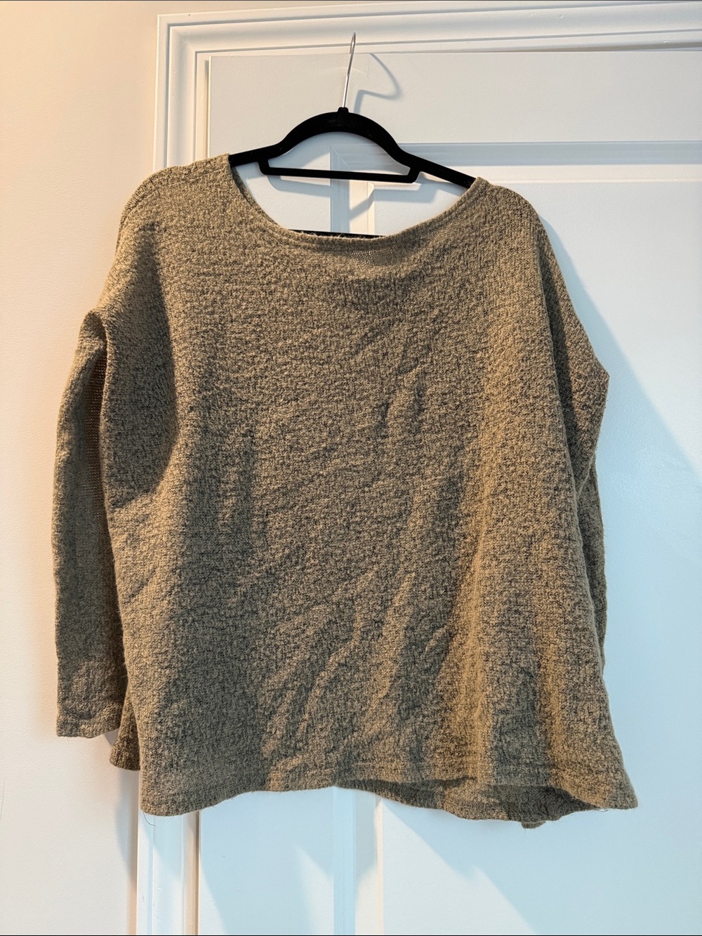 Cozy Oversized Boatneck Women's Sweater - Brown